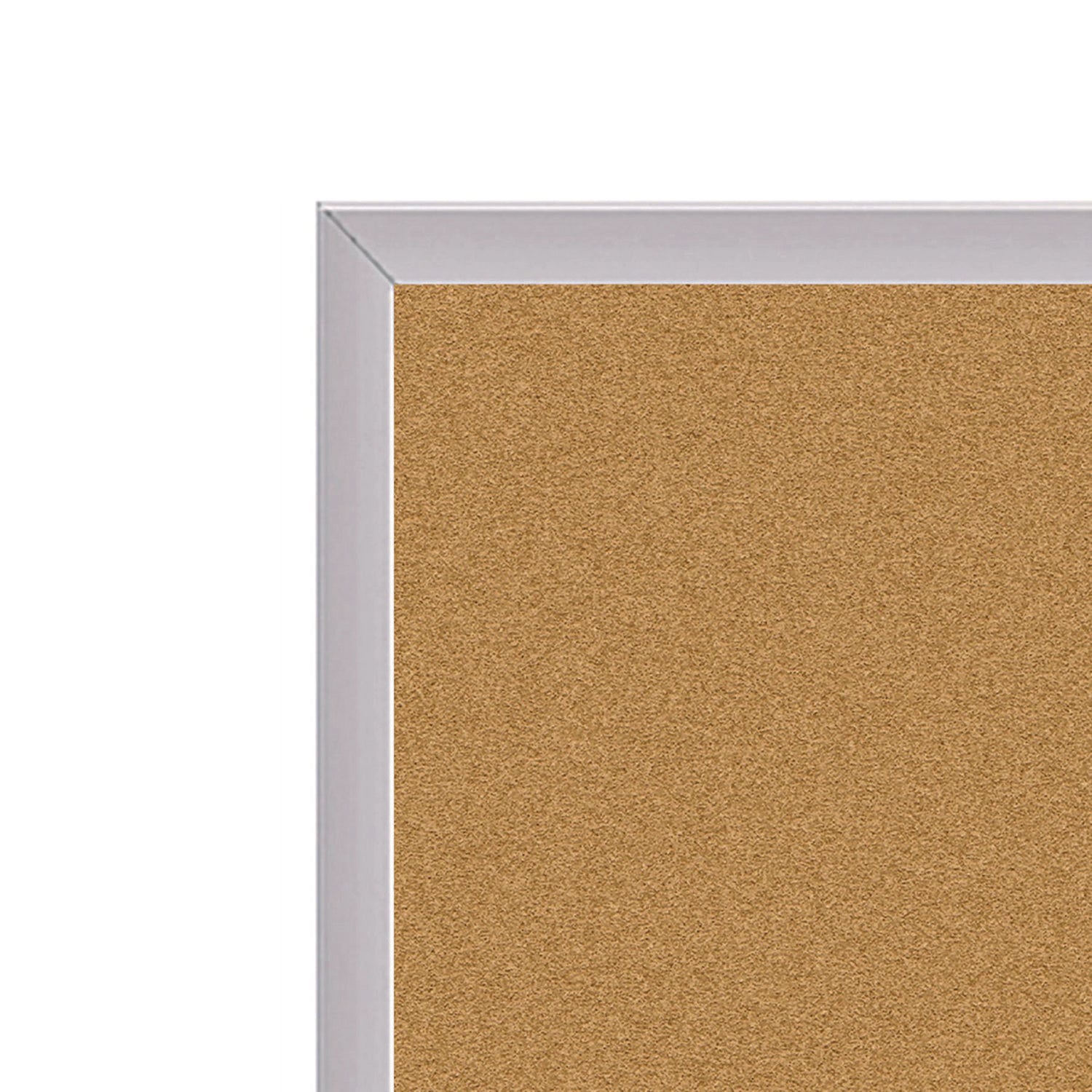 Ghent Traditional Natural Cork Bulletin Board - 48.46" Board Height x 87.90" Board Width x 0.56" Board Depth - Natural Natural Cork, Fiberboard Surface - Satin Aluminum Frame - 1 Each