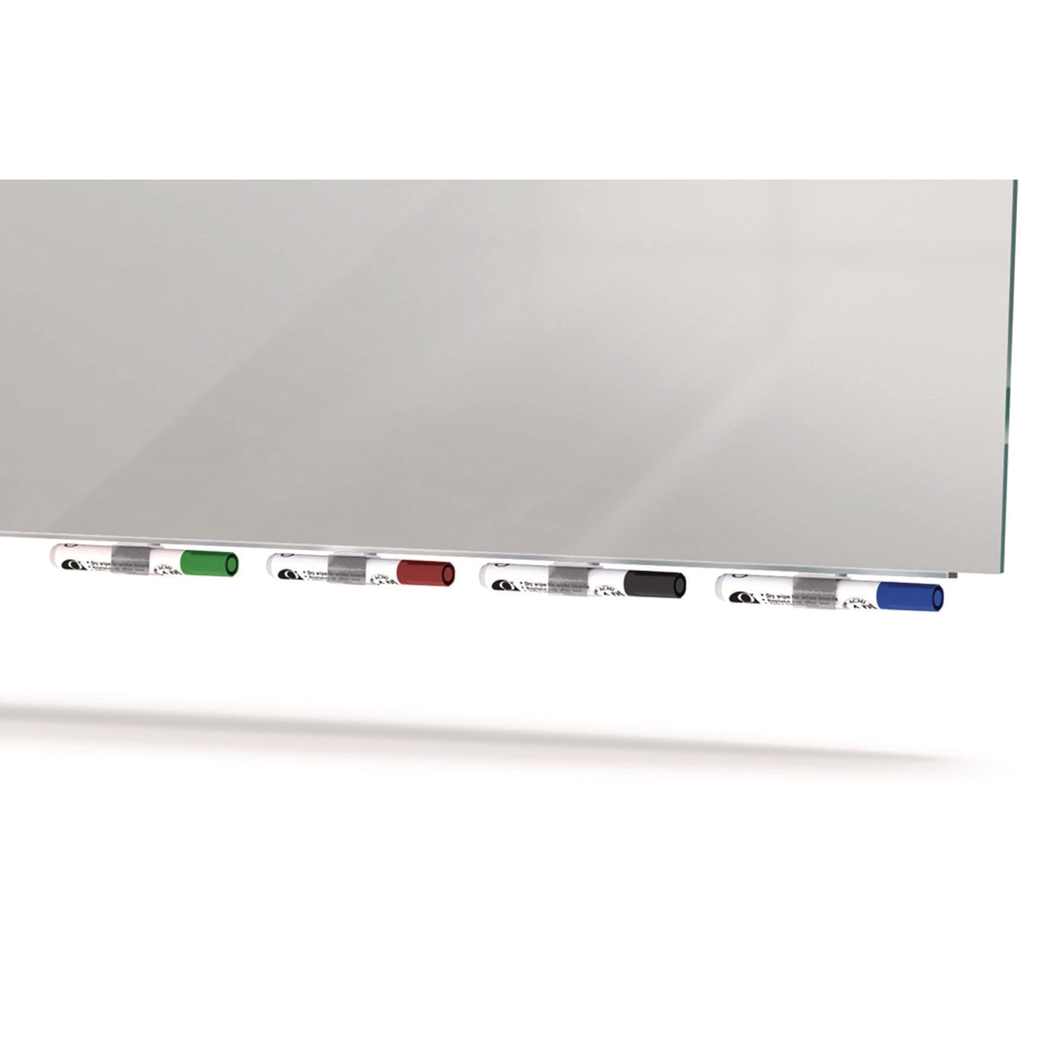 Aria Low-Profile Frameless Magnetic Glassboard, 36" x 24", Gray Surface