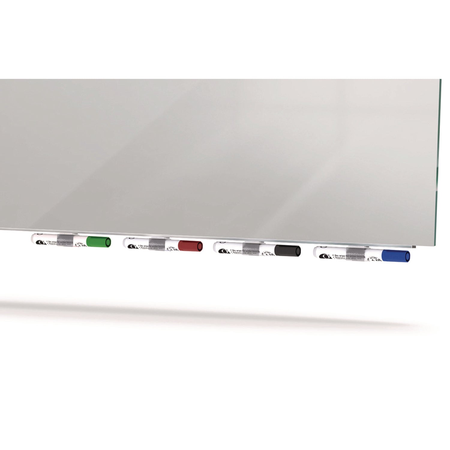 Aria Low-Profile Frameless Magnetic Glassboard, 48" x 36", Gray Surface