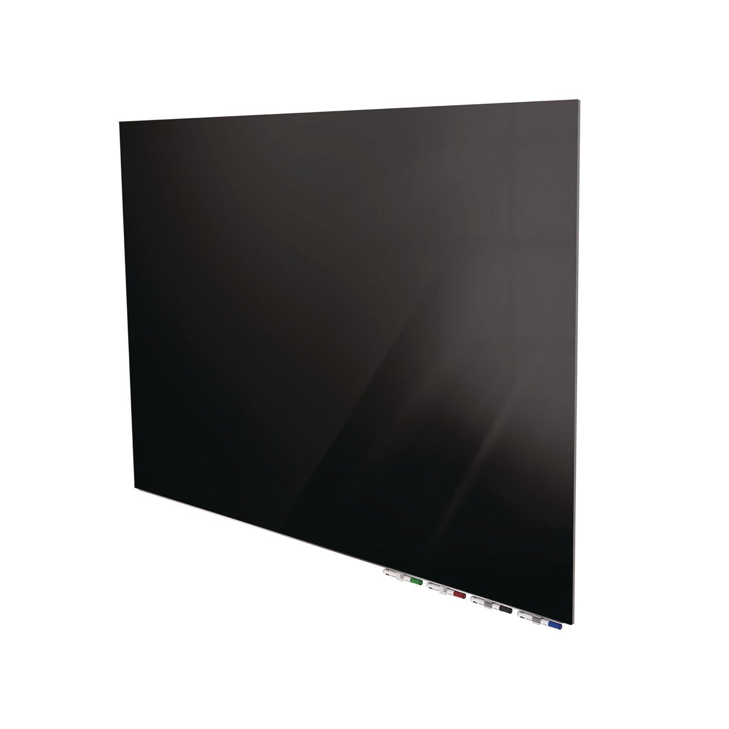 Ghent Magnetic Aria - Horizontal - 96" (8 ft) Width x 48" (4 ft) Height - Black Tempered Glass Surface - Rectangle - Horizontal - Magnetic - Eraser Included - 1 Each