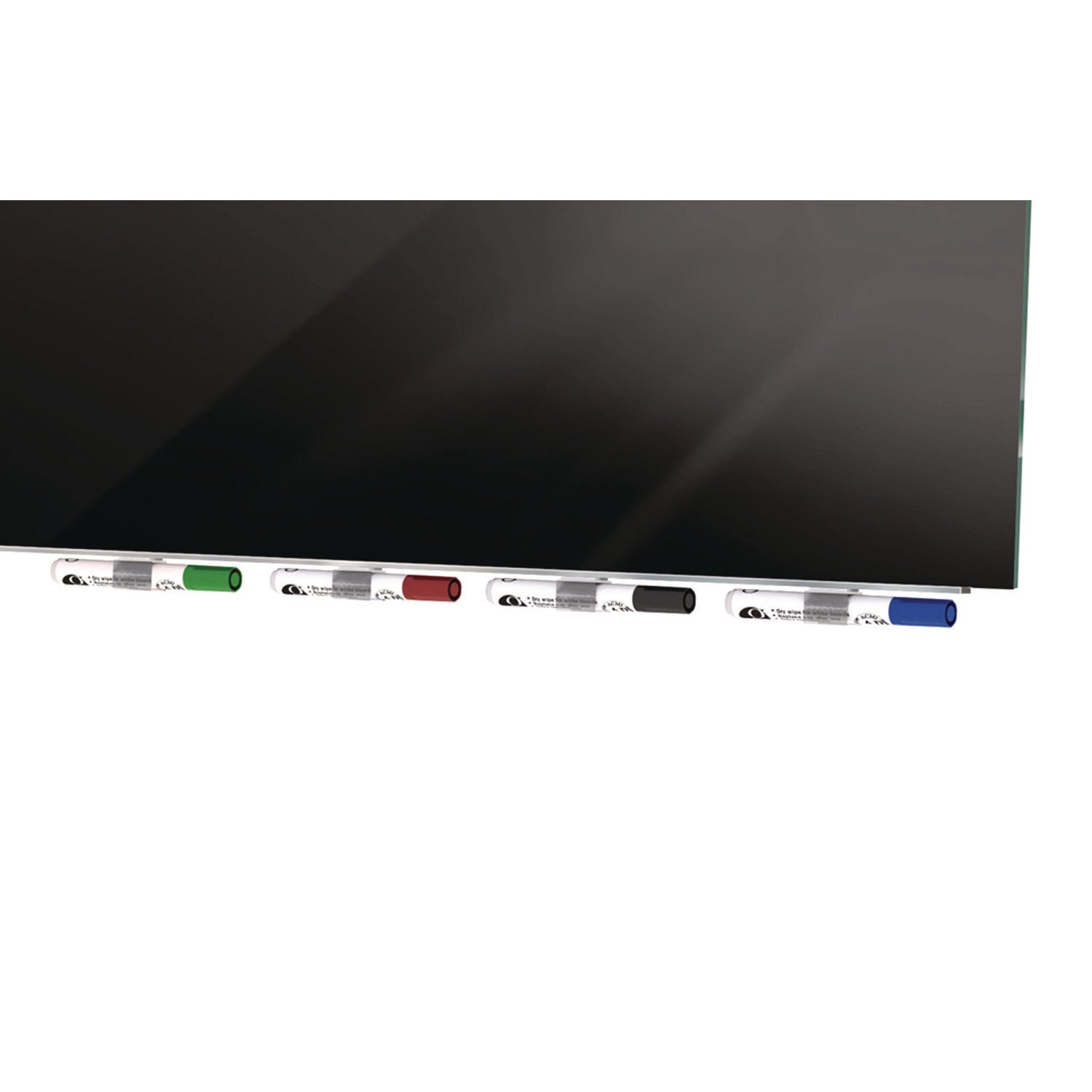 Ghent Magnetic Aria - Horizontal - 96" (8 ft) Width x 48" (4 ft) Height - Black Tempered Glass Surface - Rectangle - Horizontal - Magnetic - Eraser Included - 1 Each