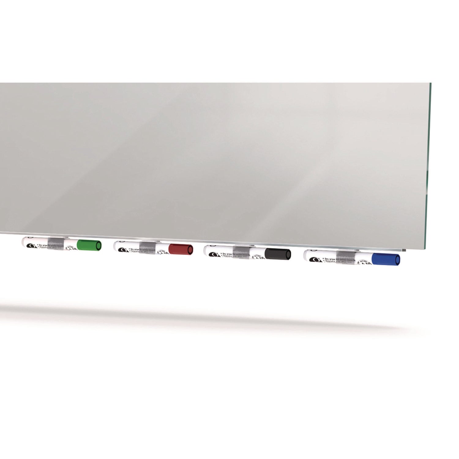 Aria Low-Profile Frameless Magnetic Glassboard, 96" x 48", Gray Surface