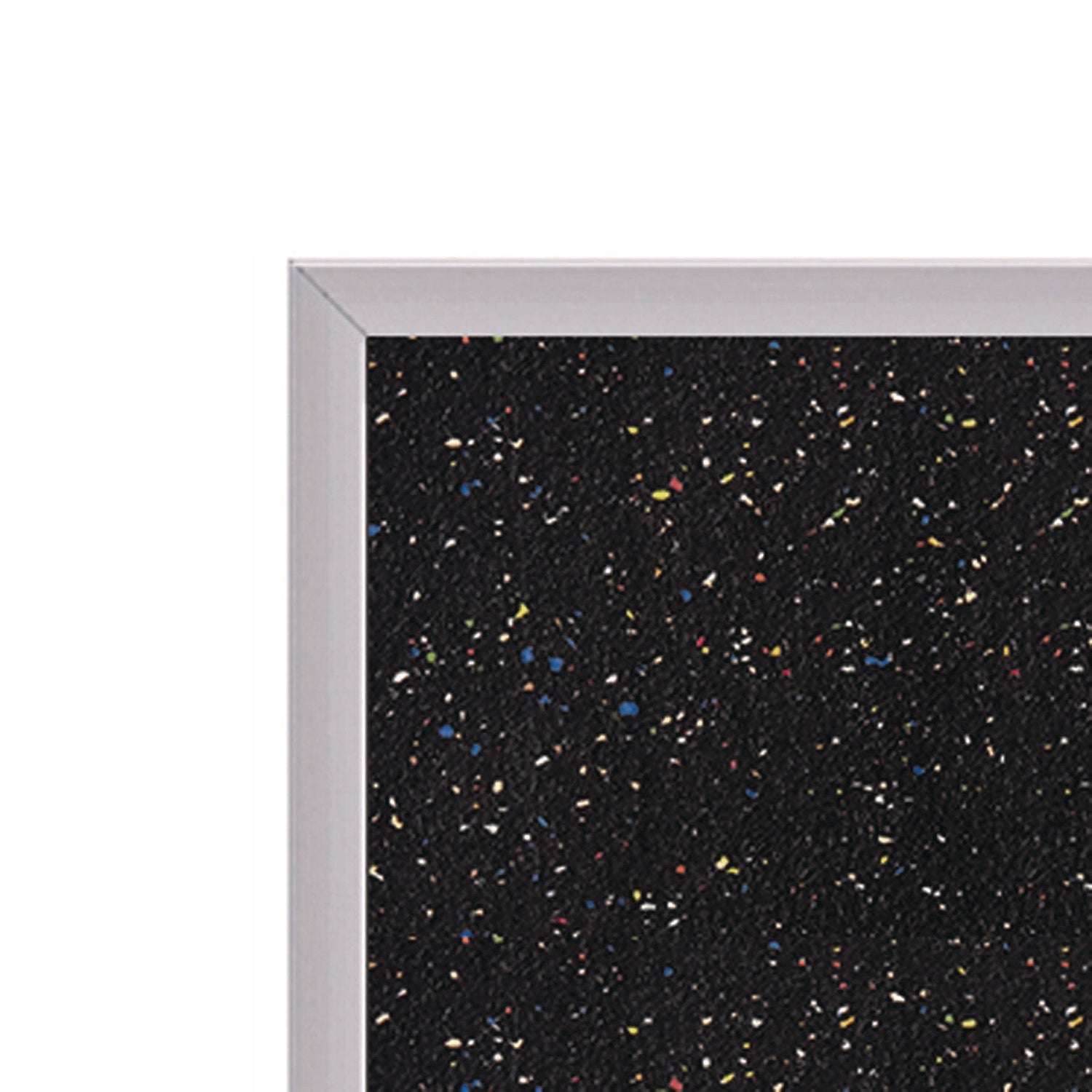 Recycled Bulletin Board, 87.91 x 48.5, Confetti Surface, Satin Aluminum Frame
