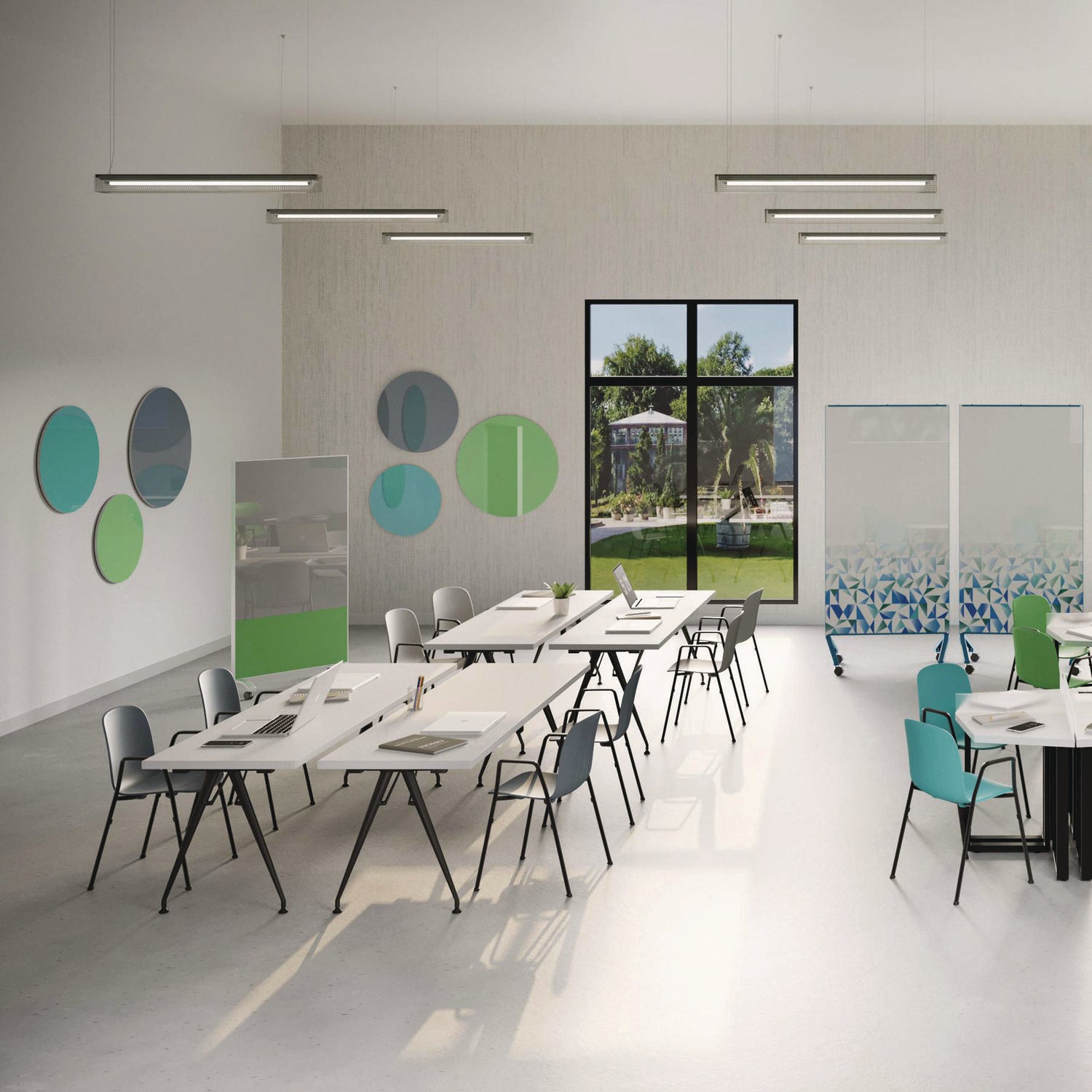 Coda Low Profile Circular Magnetic Glassboard, 36 x 36, Smoke Surface