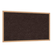 Natural Cork Bulletin Board with Wood Frame, 87.94" x 48.5", Chocolate Surface, Natural Oak Frame