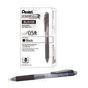 EnerGel EnerGel-X Retractable Gel Pens - 0.5 mm Fine Needle Pen Point - Refillable - Retractable - Black Ink - Gel-based - Black Barrel - 24 / Pack