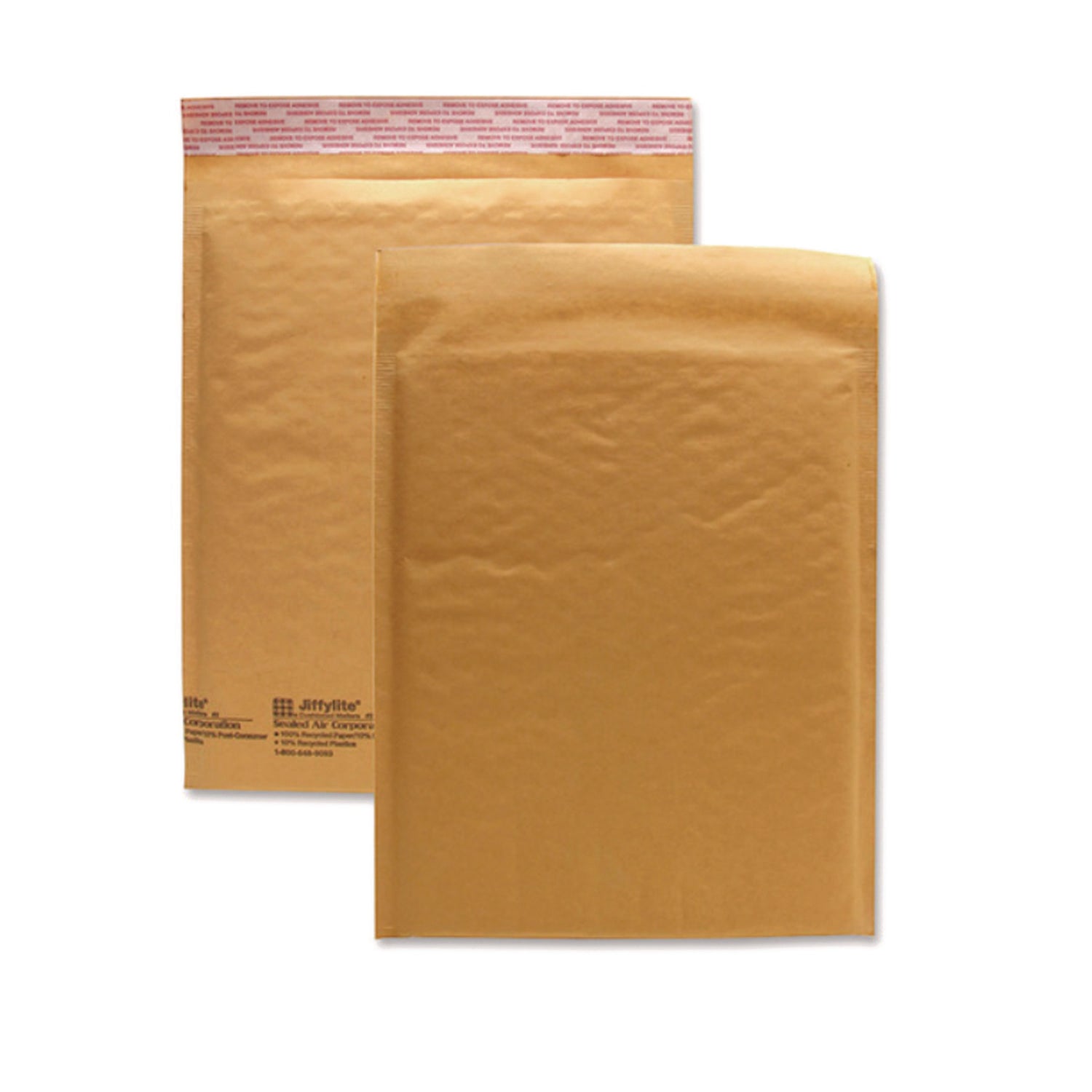 Bubble - 5" Width x 10" Length - Self-sealing - Brown - Kraft - 250 / Carton