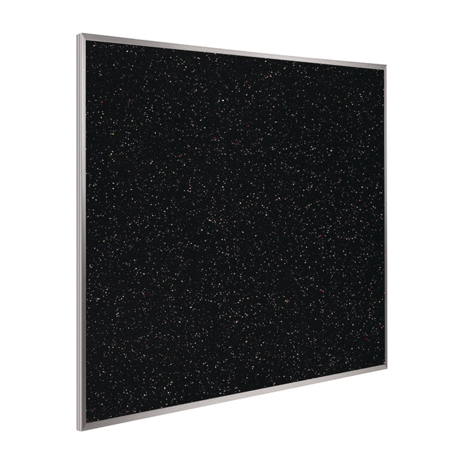 Recycled Bulletin Board, 87.91 x 48.5, Confetti Surface, Satin Aluminum Frame