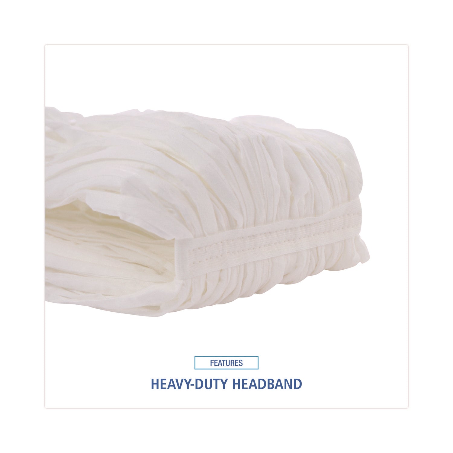 Cut-End Wet Mop Head, Rayon/polyester, Non-Woven, White, 20oz