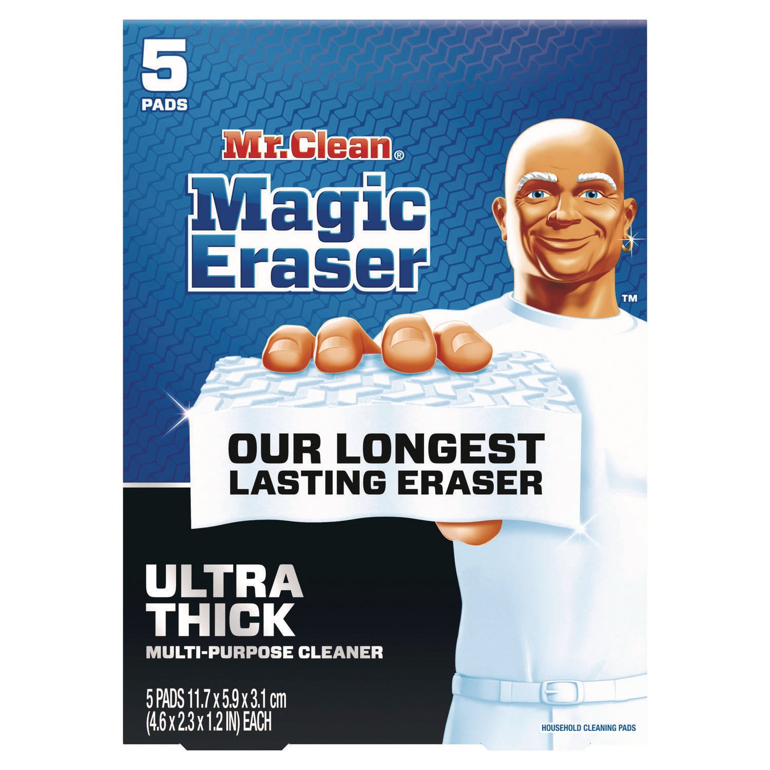 Mr. Clean Magic Eraser Sponge, Ultra Thick, Heavy Duty, Built-In Scrubber, Strong, White, 5 Pack