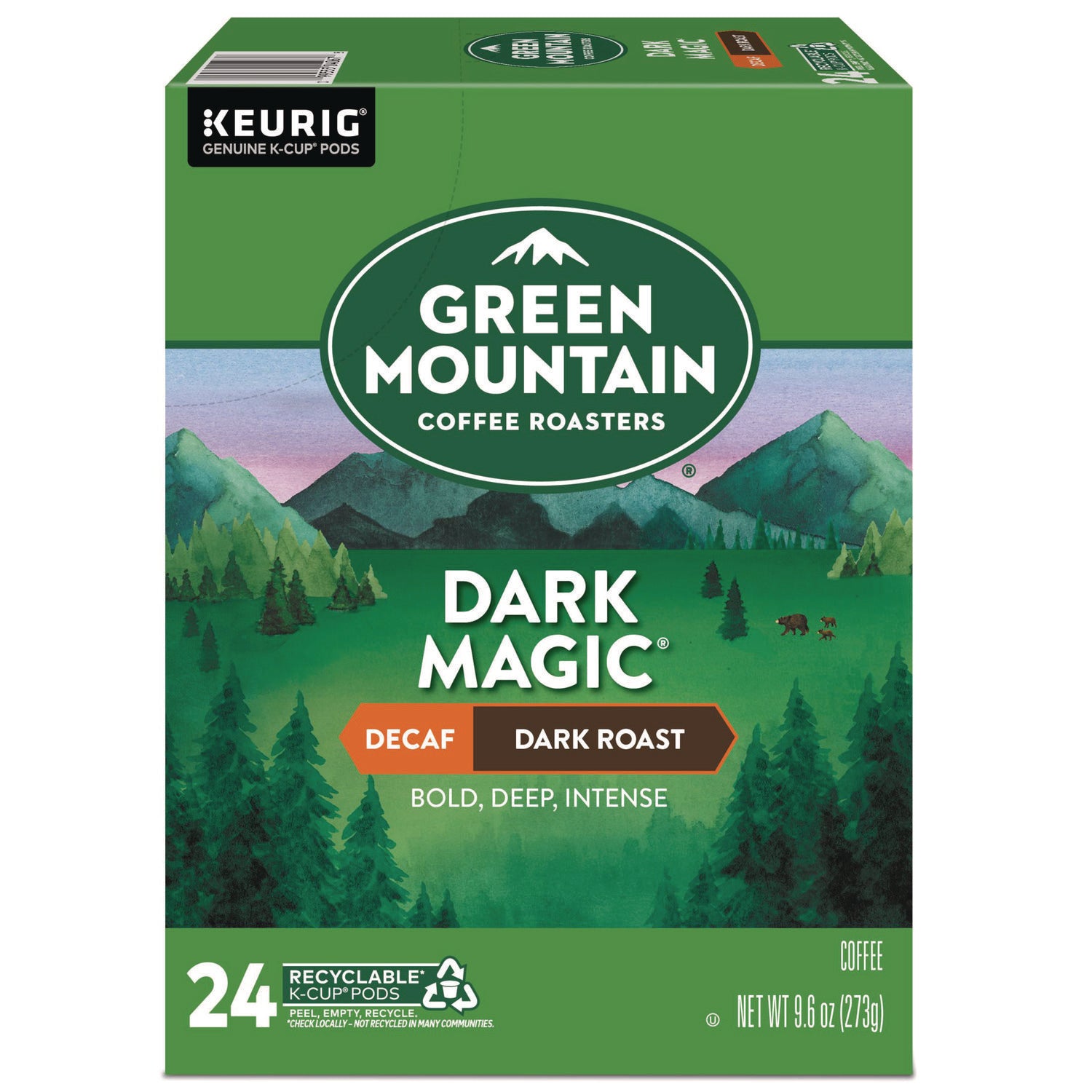 Compatible with Keurig Brewer - Full/Extra Dark/Extra Bold - K-Cup - Decaffeinated - 24 / Box