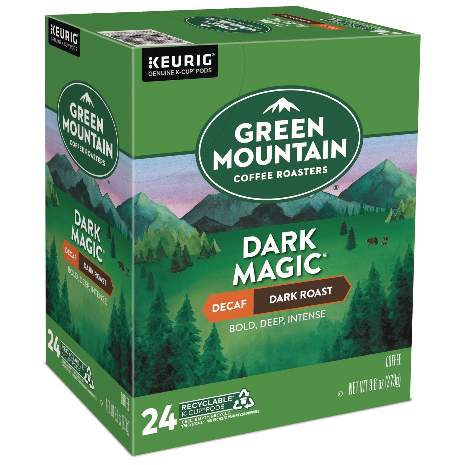 Compatible with Keurig Brewer - Full/Extra Dark/Extra Bold - K-Cup - Decaffeinated - 24 / Box