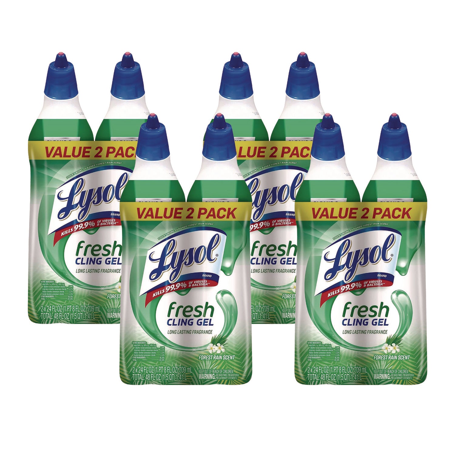 Lysol Clean/Fresh Toilet Cleaner - Ready-To-Use - 24 fl oz (0.8 quart) - Country Scent - Disinfectant, Antibacterial - Blue, White - 2 / Pack