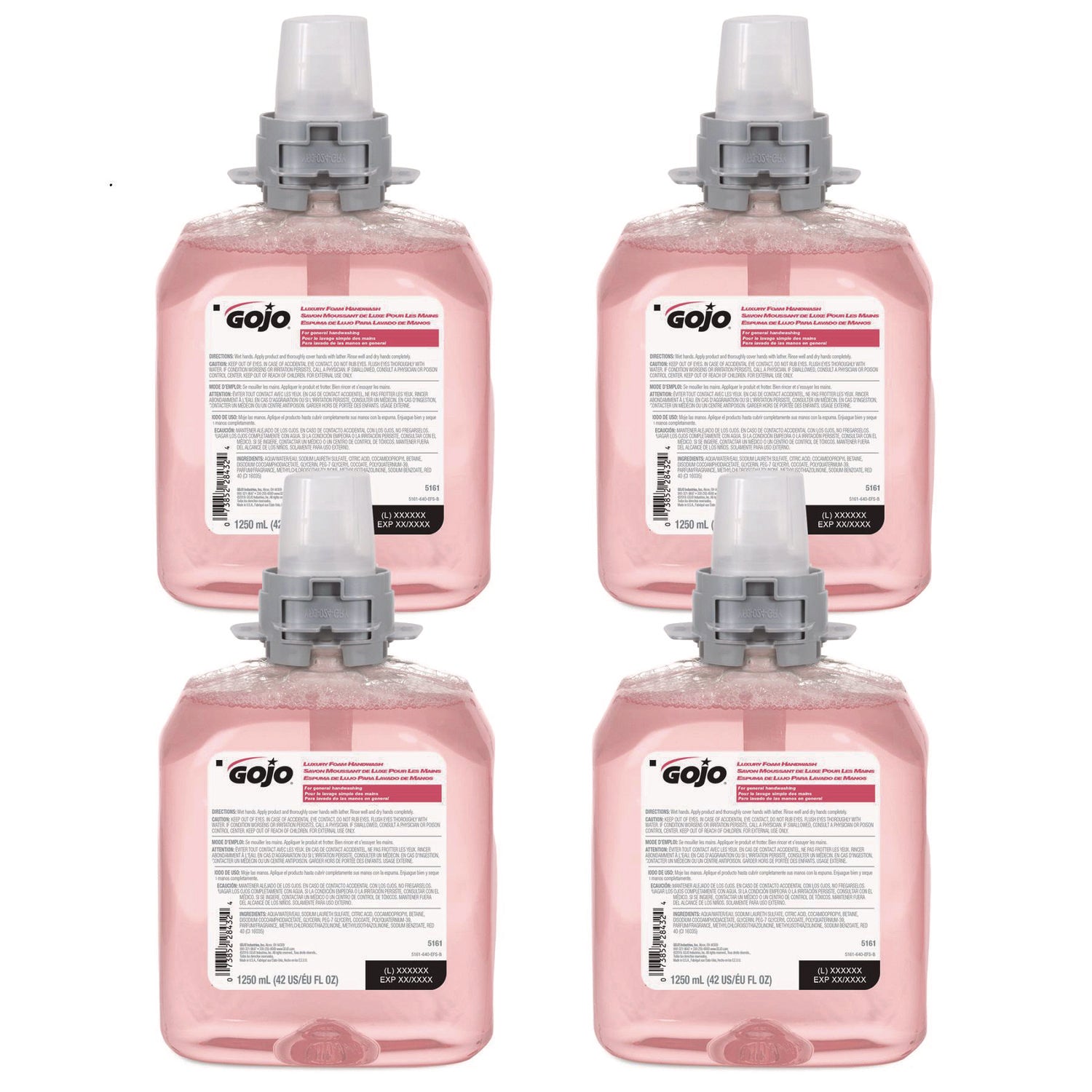 Gojo&reg; FMX-12 Refill Cranberry Luxury Foam Handwash - Cranberry Scent - 1.32 quart - Hand - Amber - Drip-free, Antibacterial-free, Bio-based - 4 / Carton