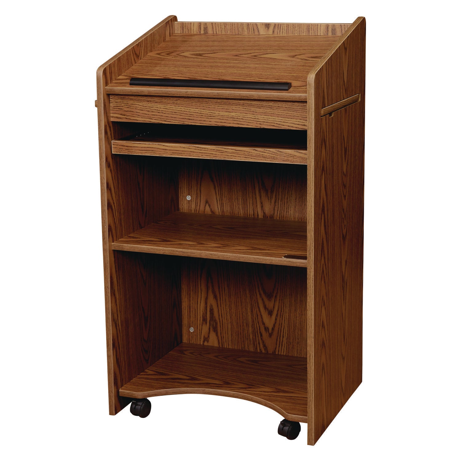 Oklahoma Sound® Aristocrat Non-Sound Lectern, Color: Medium Oak