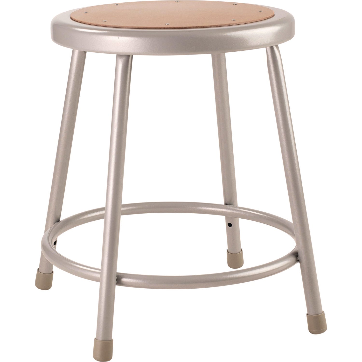 NPS® 18" Heavy Duty Steel Stool, Surface Color: Masonite Wood, Frame Color: Grey
