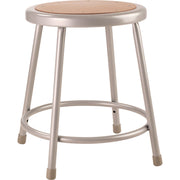 NPS® 18" Heavy Duty Steel Stool, Surface Color: Masonite Wood, Frame Color: Grey