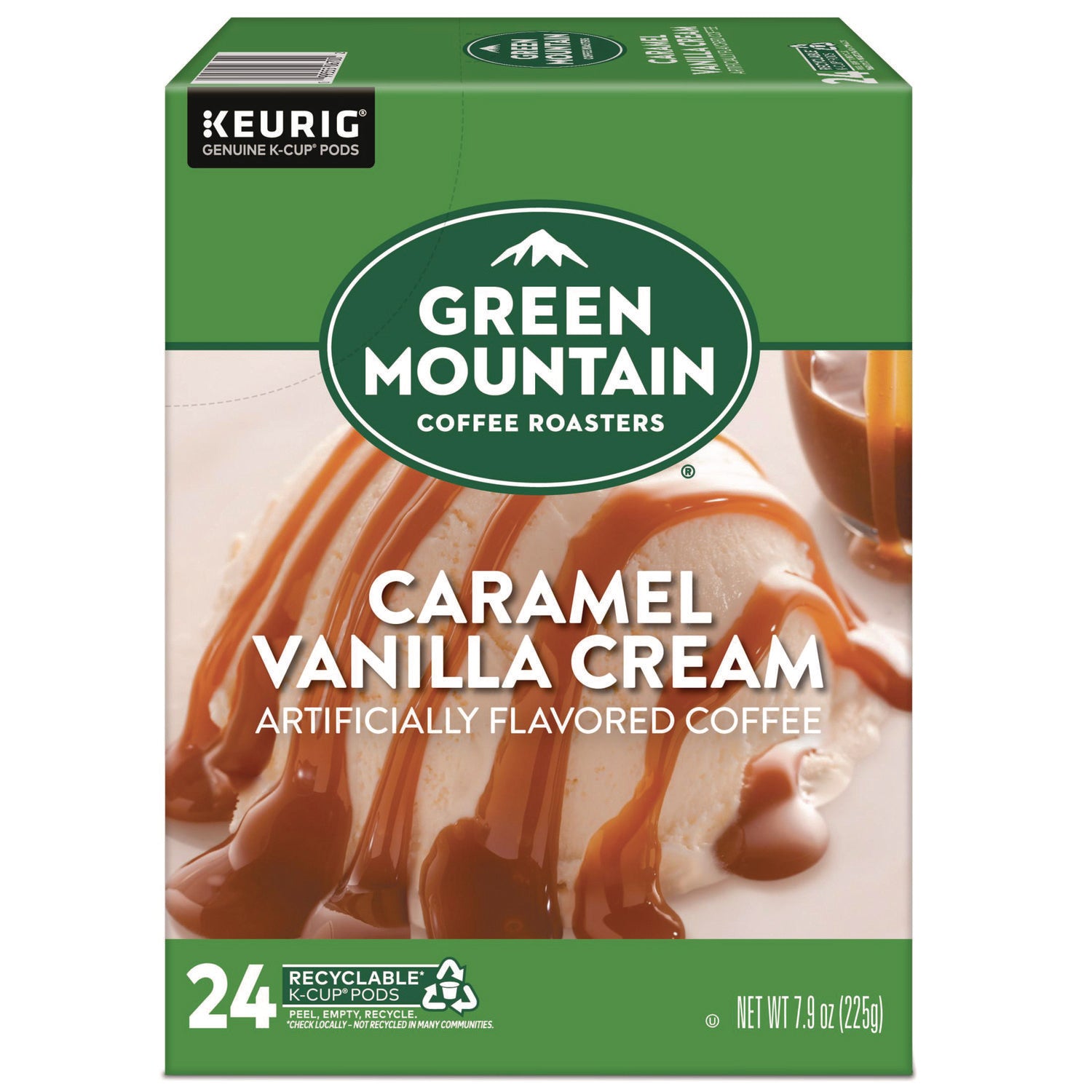 Green Mountain Coffee Roasters&reg; K-Cup Caramel Vanilla Cream Coffee - Compatible with Keurig Brewer - Regular - K-Cup - 24 / Box