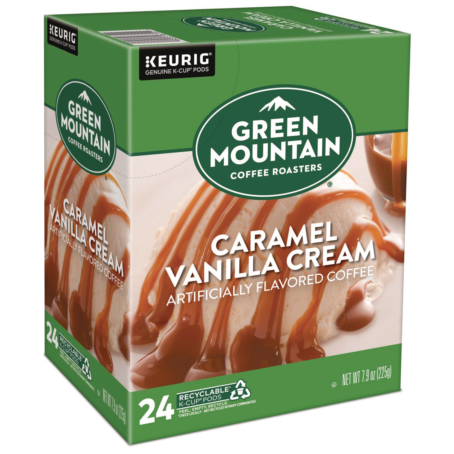 Green Mountain Coffee Roasters&reg; K-Cup Caramel Vanilla Cream Coffee - Compatible with Keurig Brewer - Regular - K-Cup - 24 / Box