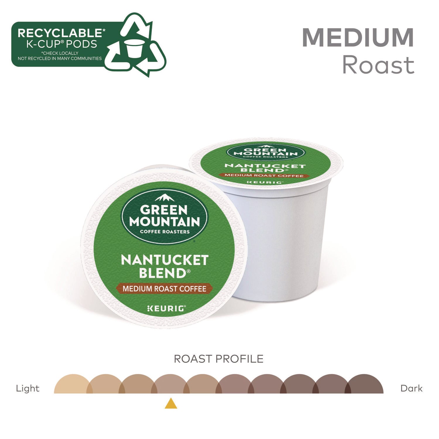 Green Mountain Coffee Roasters&reg; K-Cup Nantucket Blend Coffee - Compatible with Keurig Brewer - Regular - Medium - K-Cup - 24 / Box