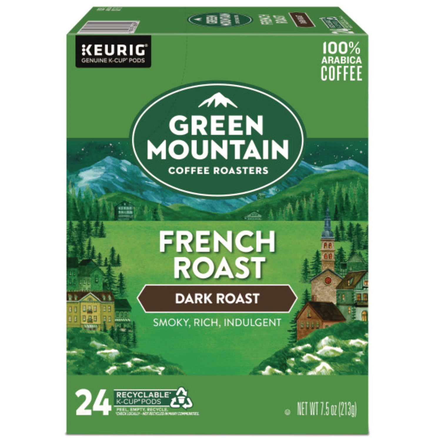 Green Mountain Coffee Roasters&reg; K-Cup French Roast Coffee - Compatible with Keurig Brewer - Regular - Dark - K-Cup - 24 / Box