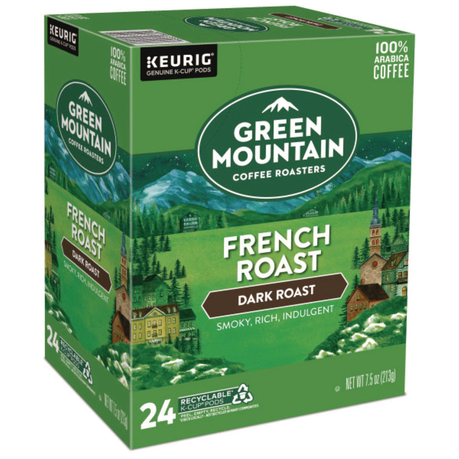Green Mountain Coffee Roasters&reg; K-Cup French Roast Coffee - Compatible with Keurig Brewer - Regular - Dark - K-Cup - 24 / Box