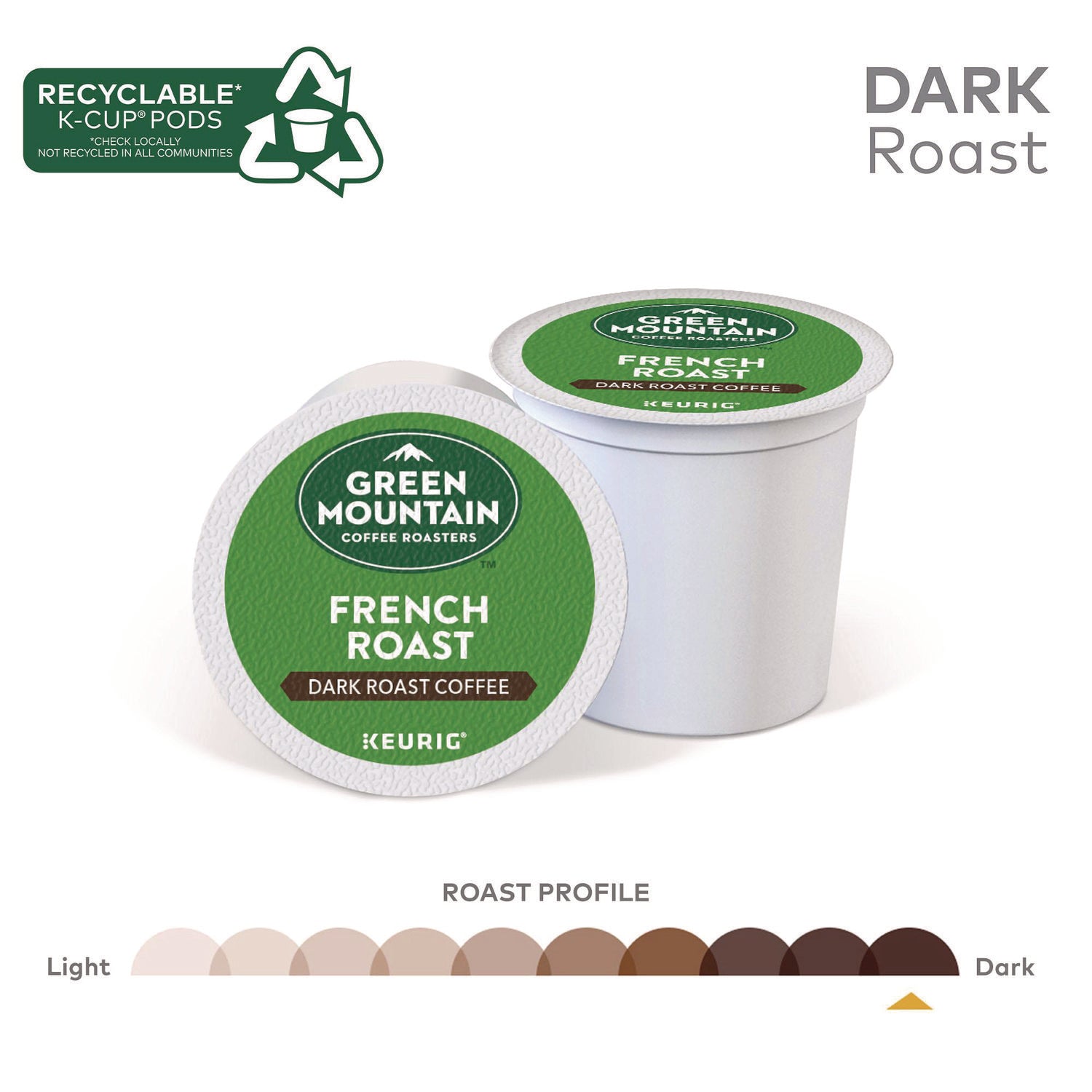Green Mountain Coffee Roasters&reg; K-Cup French Roast Coffee - Compatible with Keurig Brewer - Regular - Dark - K-Cup - 24 / Box