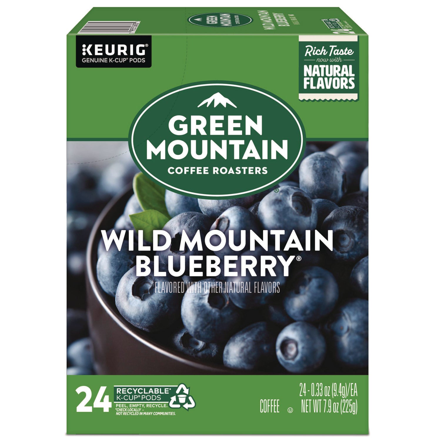 Green Mountain Coffee Roasters&reg; K-Cup Wild Mountain Blueberry Coffee - Compatible with Keurig Brewer - Regular - K-Cup - 24 / Box
