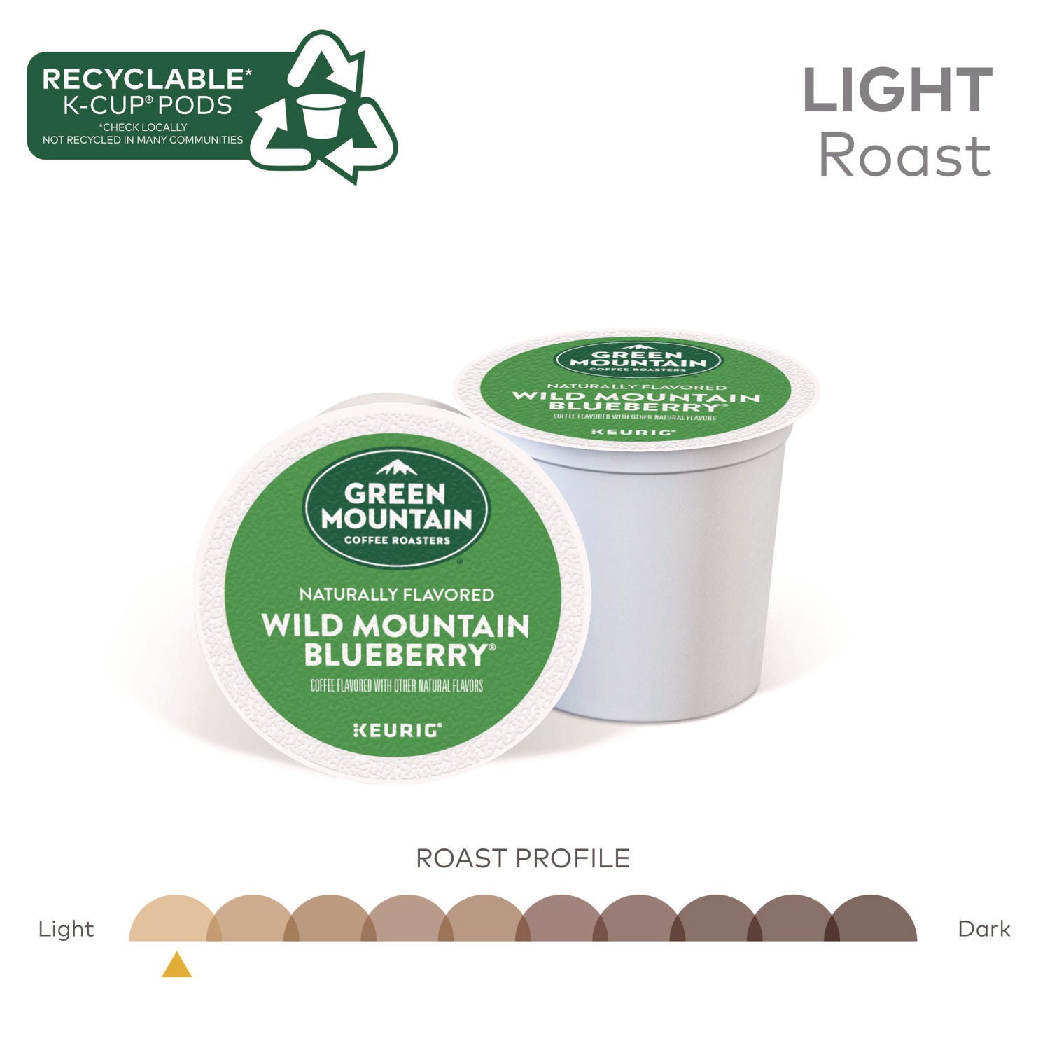 Green Mountain Coffee Roasters&reg; K-Cup Wild Mountain Blueberry Coffee - Compatible with Keurig Brewer - Regular - K-Cup - 24 / Box