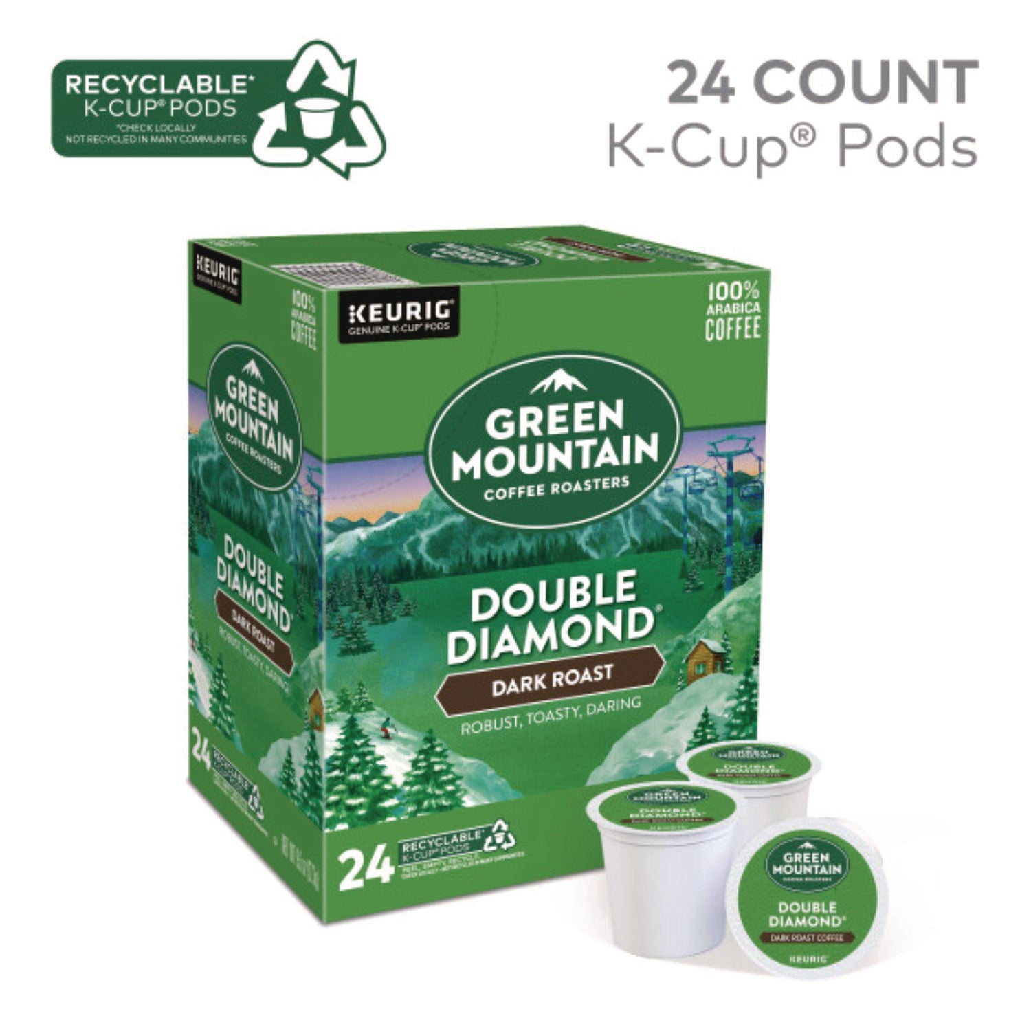 Compatible with Keurig Brewer - American - Dark - K-Cup, Pod - Double Diamond - Kosher - 24 / Box