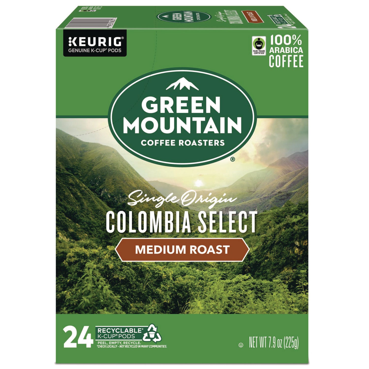 Green Mountain Coffee Roasters&reg; K-Cup Colombia Select Coffee - Compatible with Keurig Brewer - Regular - Medium - K-Cup - 24 / Box