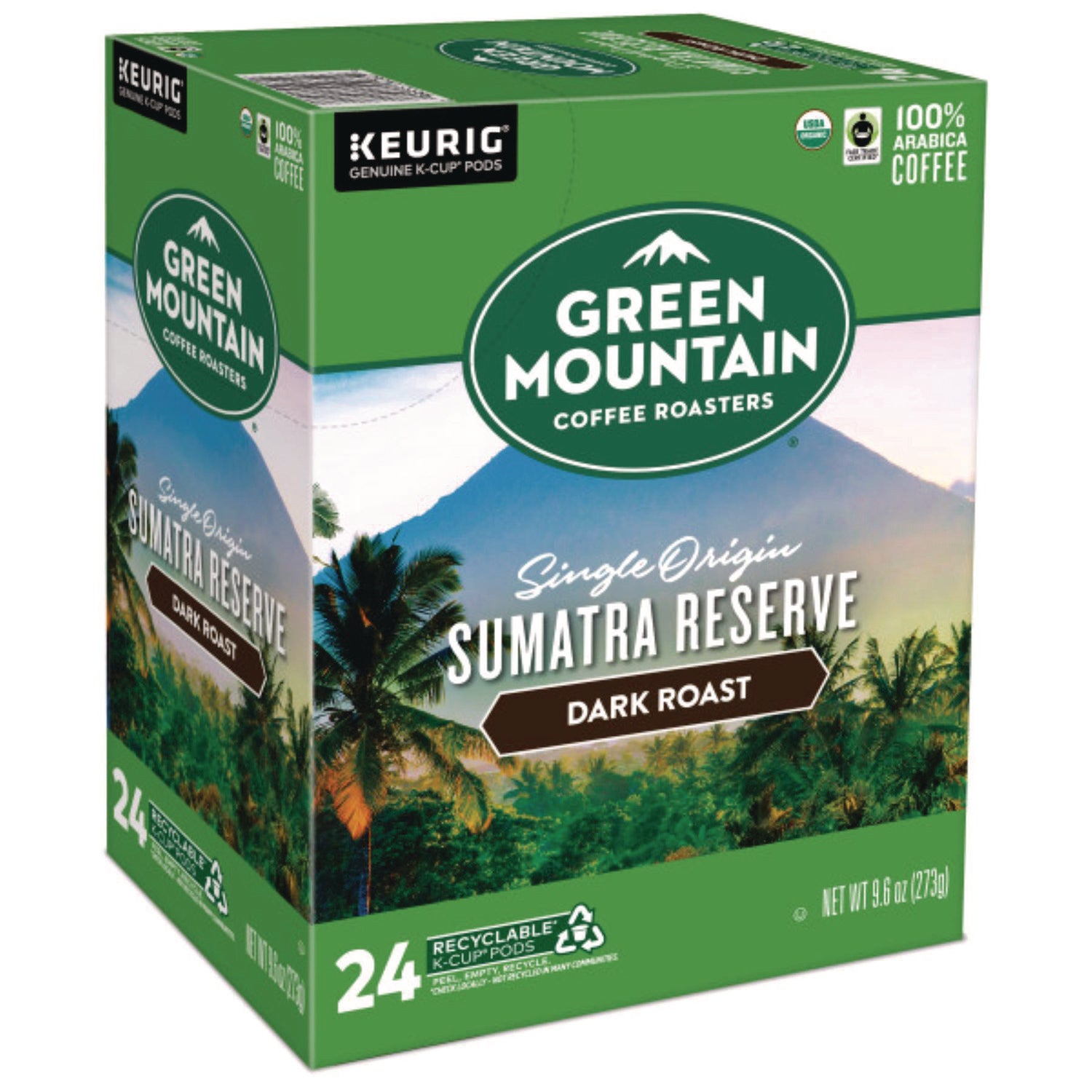 Compatible with Keurig K-Cup Brewer - Regular - Dark - 24 K-Cup - K-Cup, Pod - Sumatra Reserve - Kosher - Organic - 24 / Box