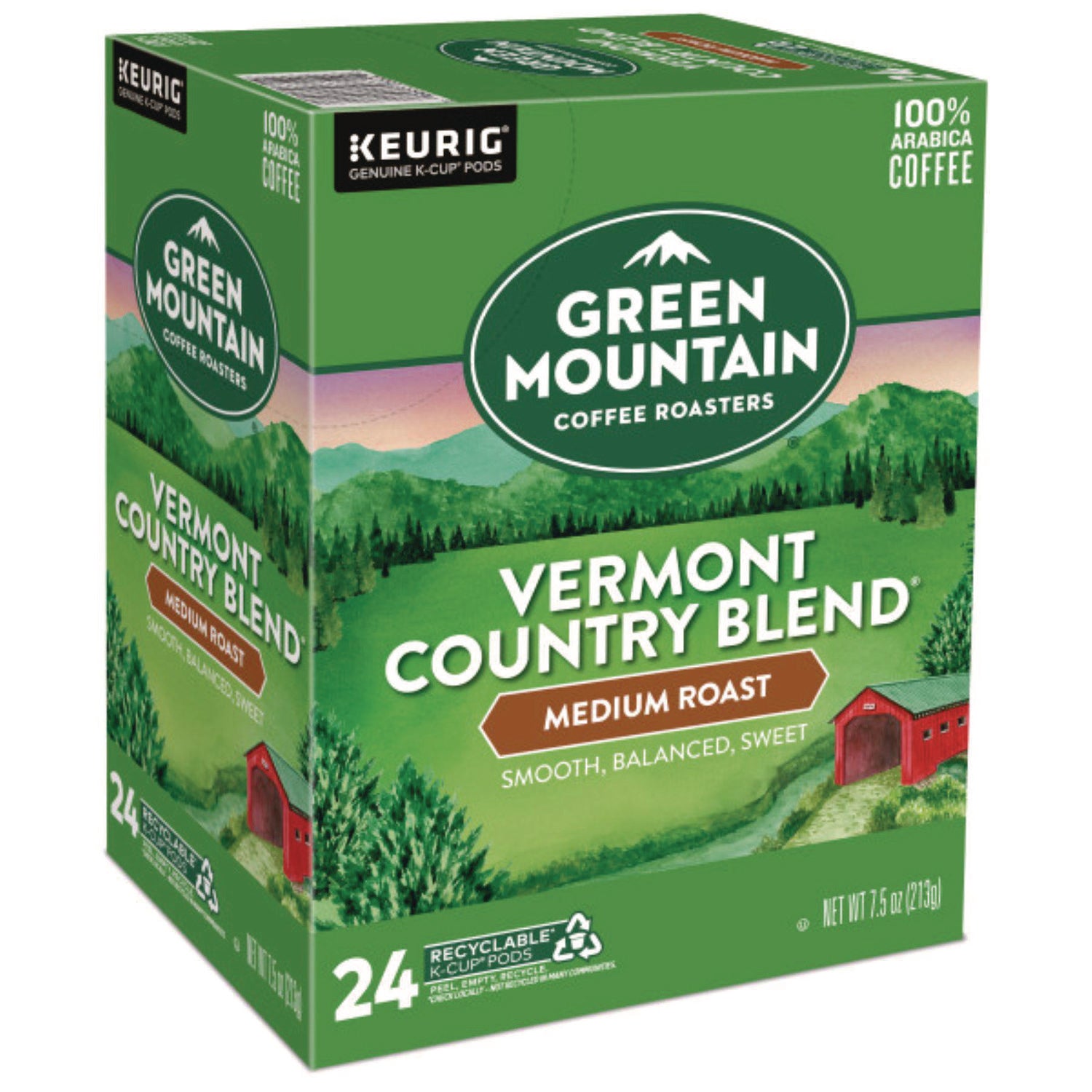 Green Mountain Coffee Roasters&reg; K-Cup, Pod Coffee - Compatible with Keurig Brewer - Regular - Medium - K-Cup, Pod - Kosher - 24 / Box