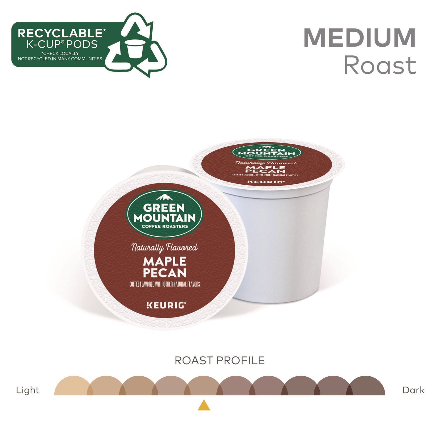 Compatible with K-Cup Brewer - Light - K-Cup, Pod - Maple Pecan - Kosher - 24 / Box