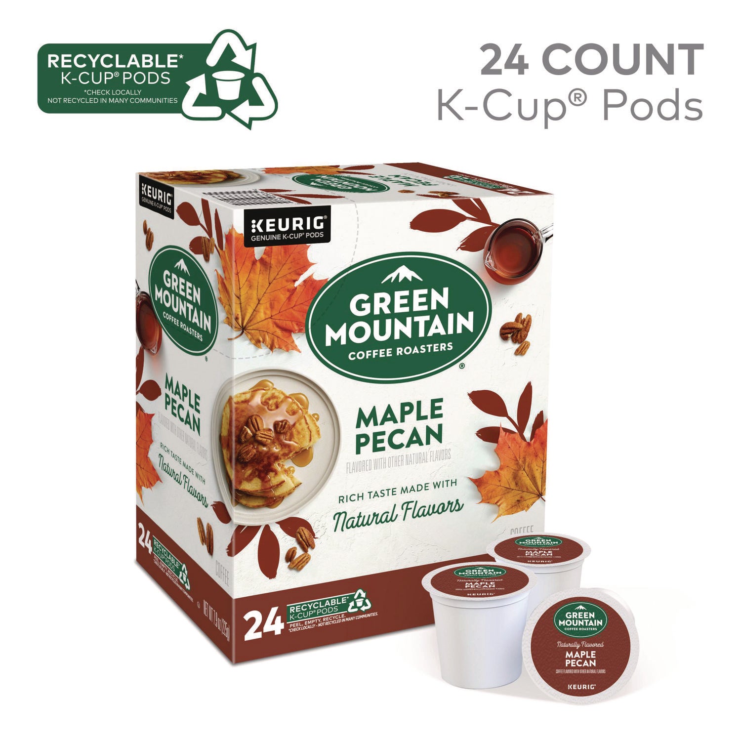 Compatible with K-Cup Brewer - Light - K-Cup, Pod - Maple Pecan - Kosher - 24 / Box