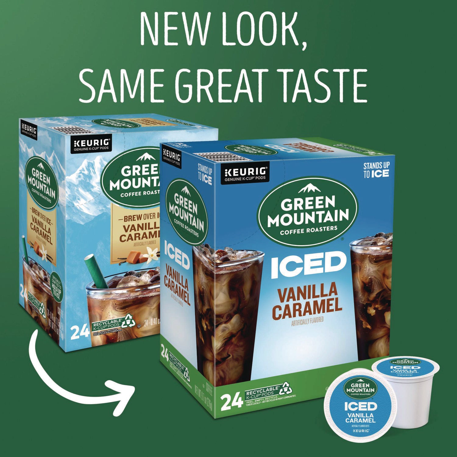 Vanilla Caramel Brew Over Ice Coffee K-Cups, 24/box