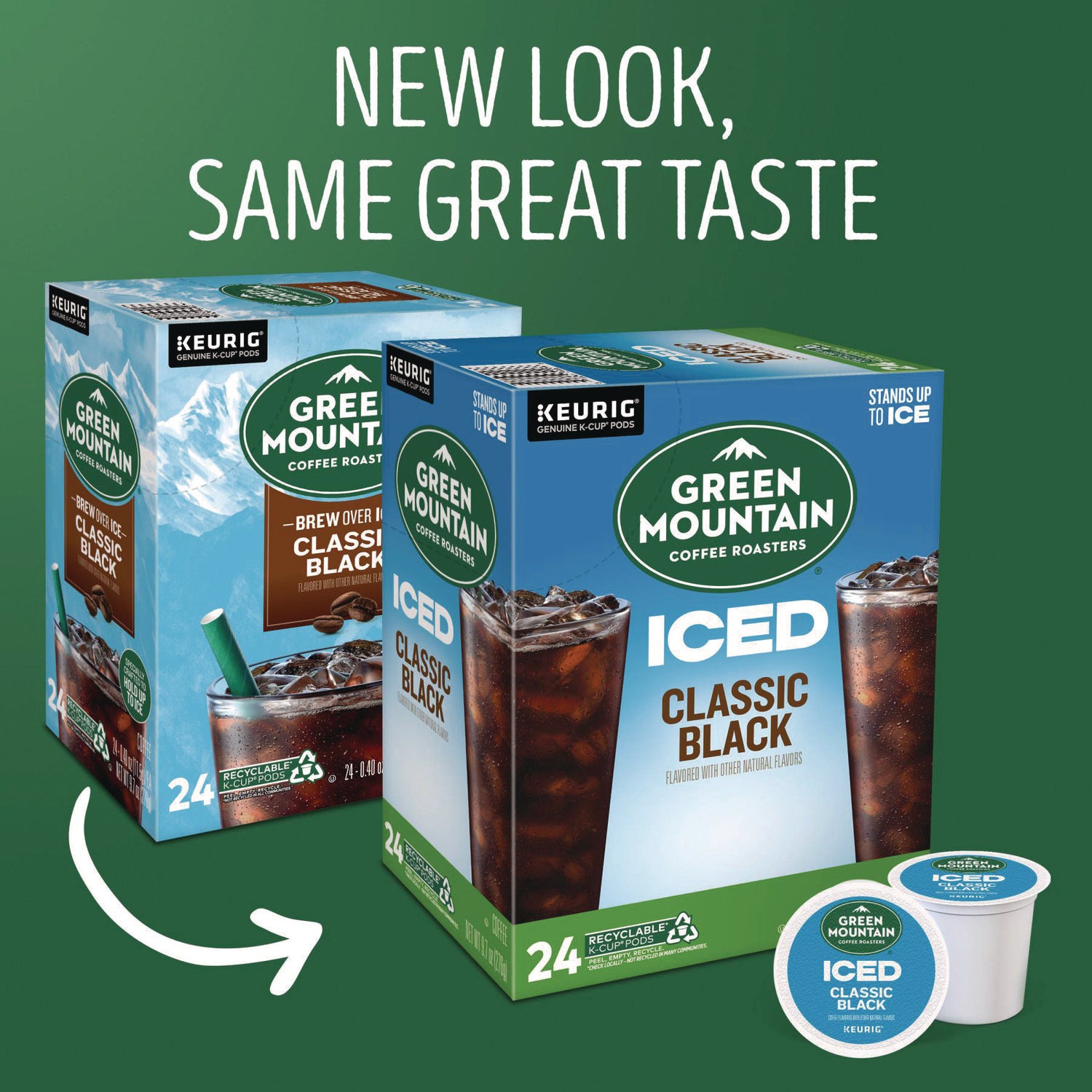 Classic Black Brew Over Ice Coffee K-Cups, 24/box