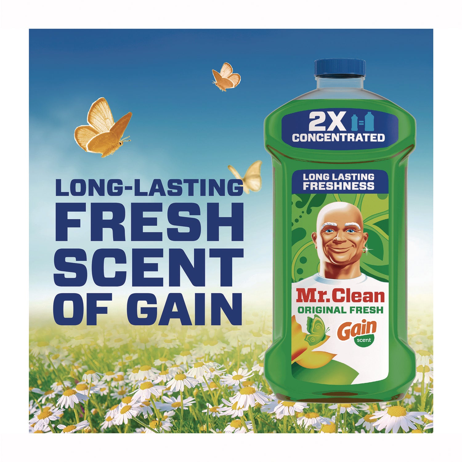 Multipurpose Cleaning Solution, Gain Original Fresh Scent, 64 oz Bottle