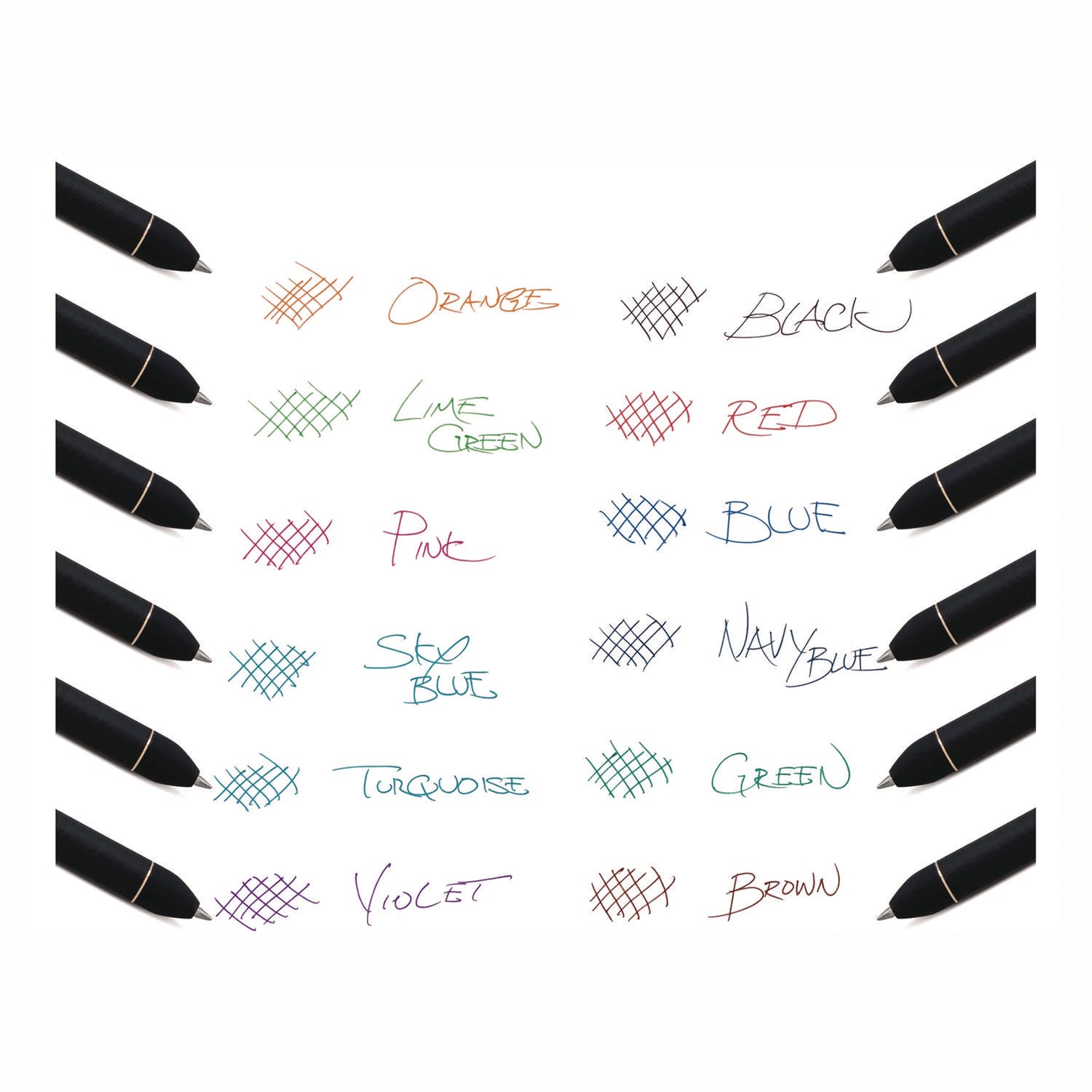 0.7 mm Pen Point - Retractable - Assorted Ink - Liquid Gel Ink - Rubberized Barrel - 12 / Pack