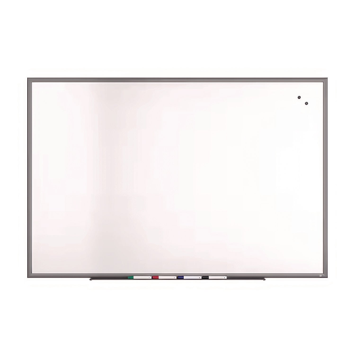 Magnetic Porcelain Dry Erase Board, 72" x 48", White Surface, Gray/Natural Aluminum Frame