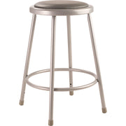 NPS® 24" Heavy Duty Vinyl Padded Steel Stool, Surface Color: Grey, Frame Color: Grey