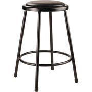 NPS® 24" Heavy Duty Vinyl Padded Steel Stool, Surface Color: Black, Frame Color: Black