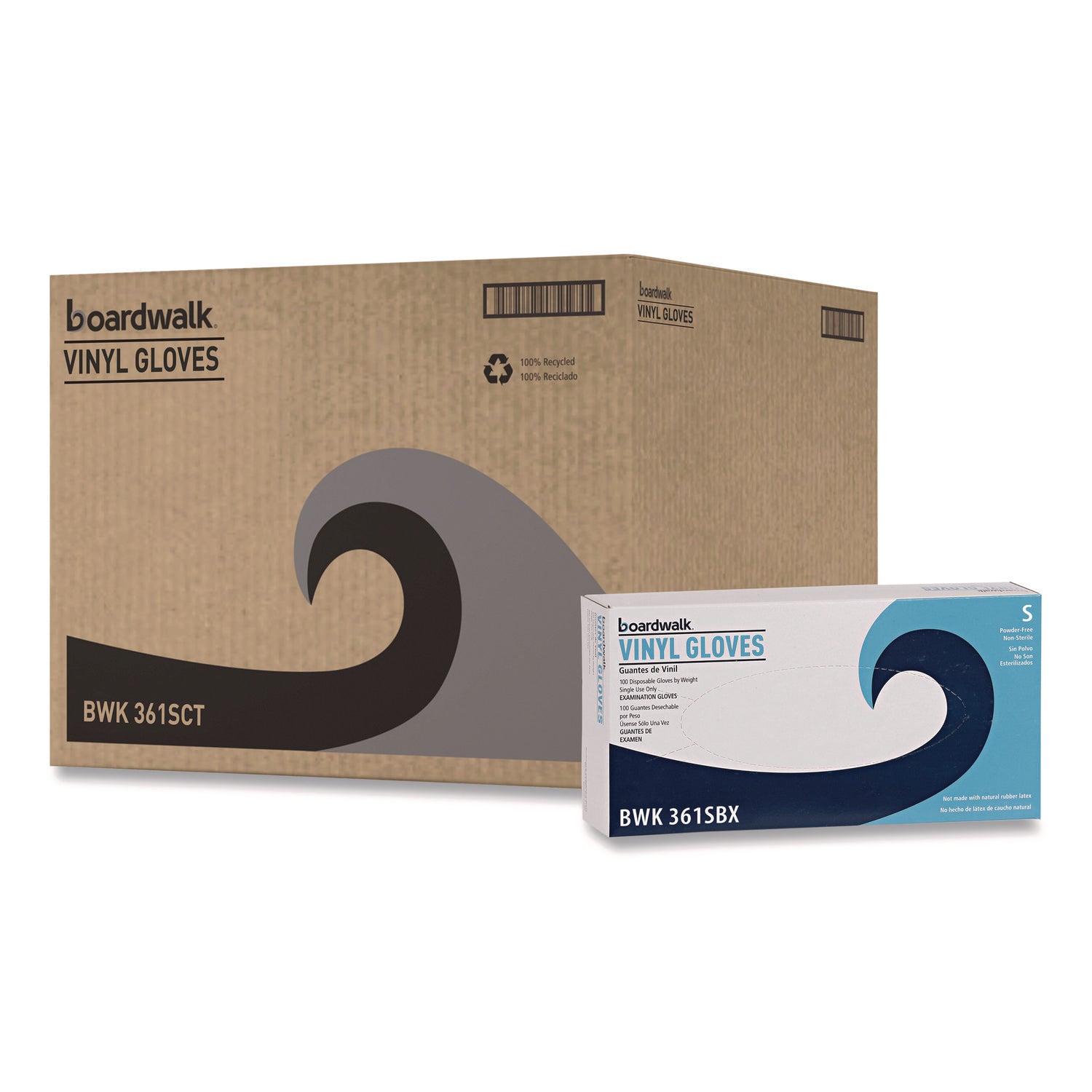 Exam Vinyl Gloves, Clear, Small, 3 3/5 Mil, 100/box, 10 Boxes/carton