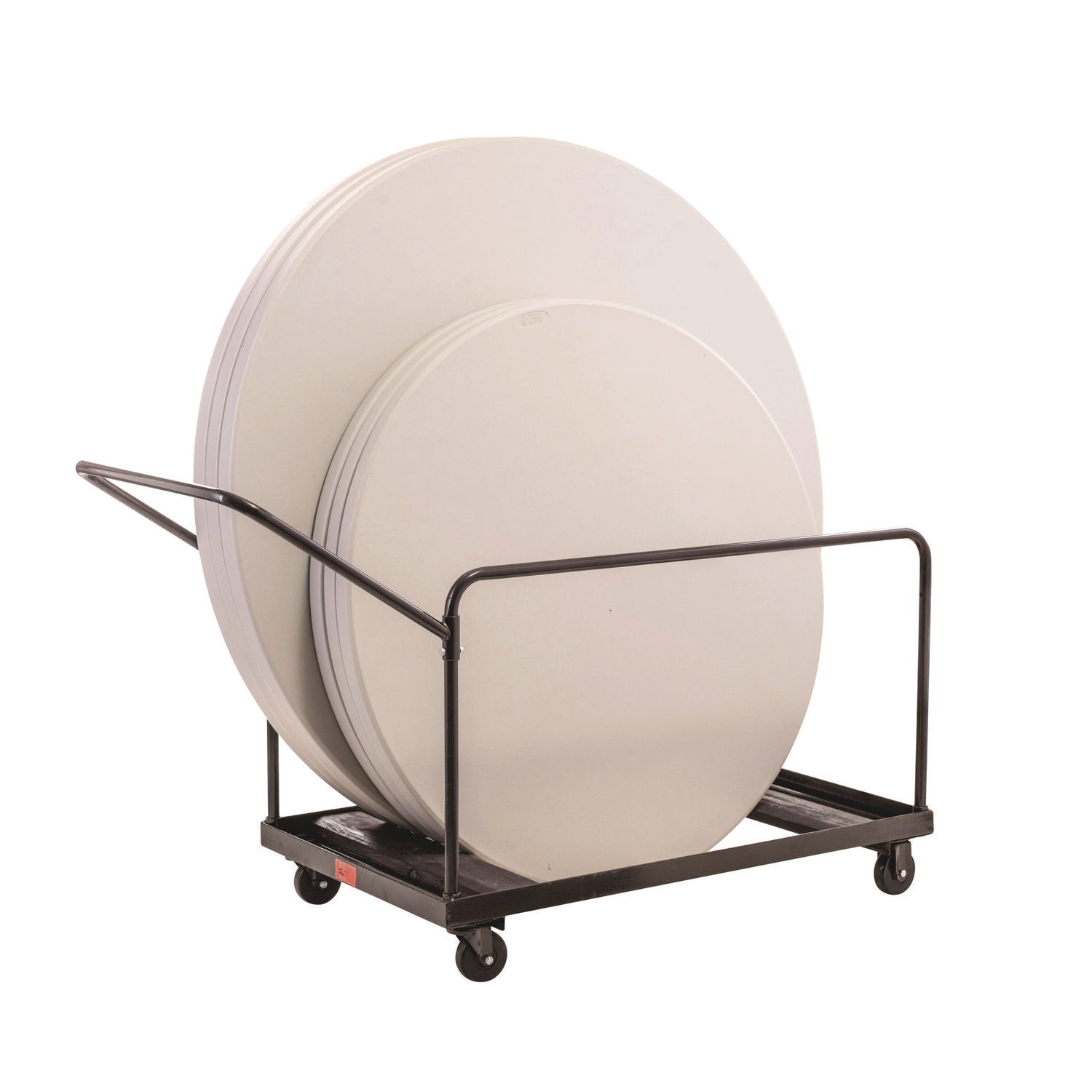 NPS® Folding Table Dolly for Vertical Storage, 48" & 60" Round Tables, Frame Color: Brown