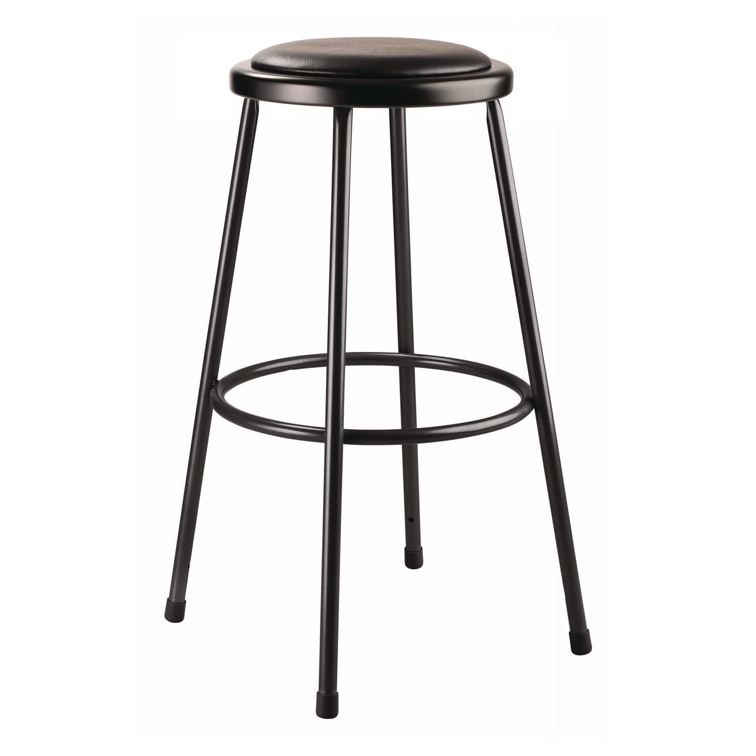 NPS® 30" Heavy Duty Vinyl Padded Steel Stool, Surface Color: Black, Frame Color: Black