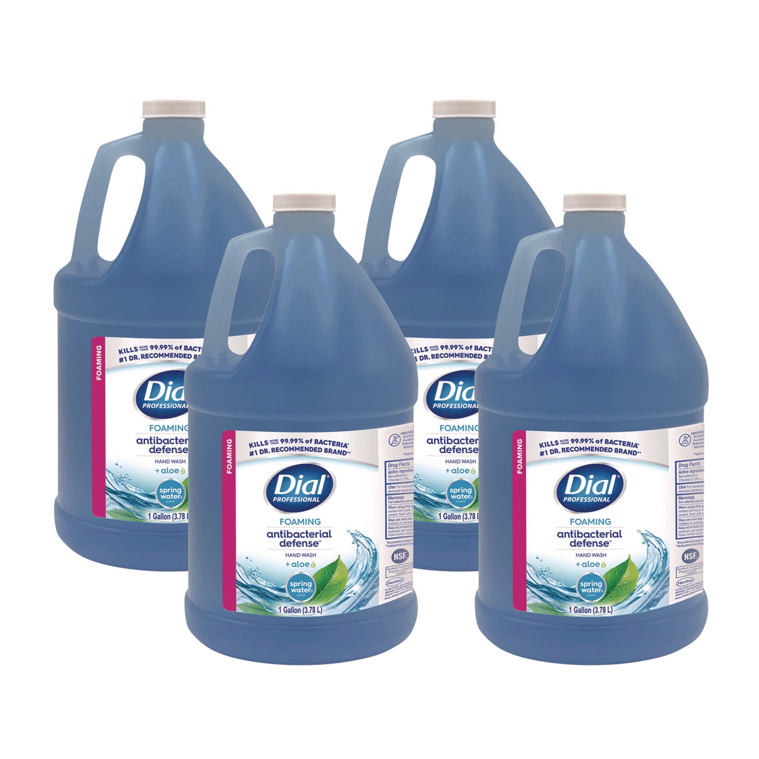 Dial Antibacterial Defense Foaming Handwash - Spring Water, Fresh Scent - 1 gal - Pump Dispenser - Bacteria Remover - Hand, Skin - Antibacterial - Blue - Cruelty-free, Sulfate-free, Paraben-free, Phthalate-free, Silicone-free, pH Balanced - 1 Each