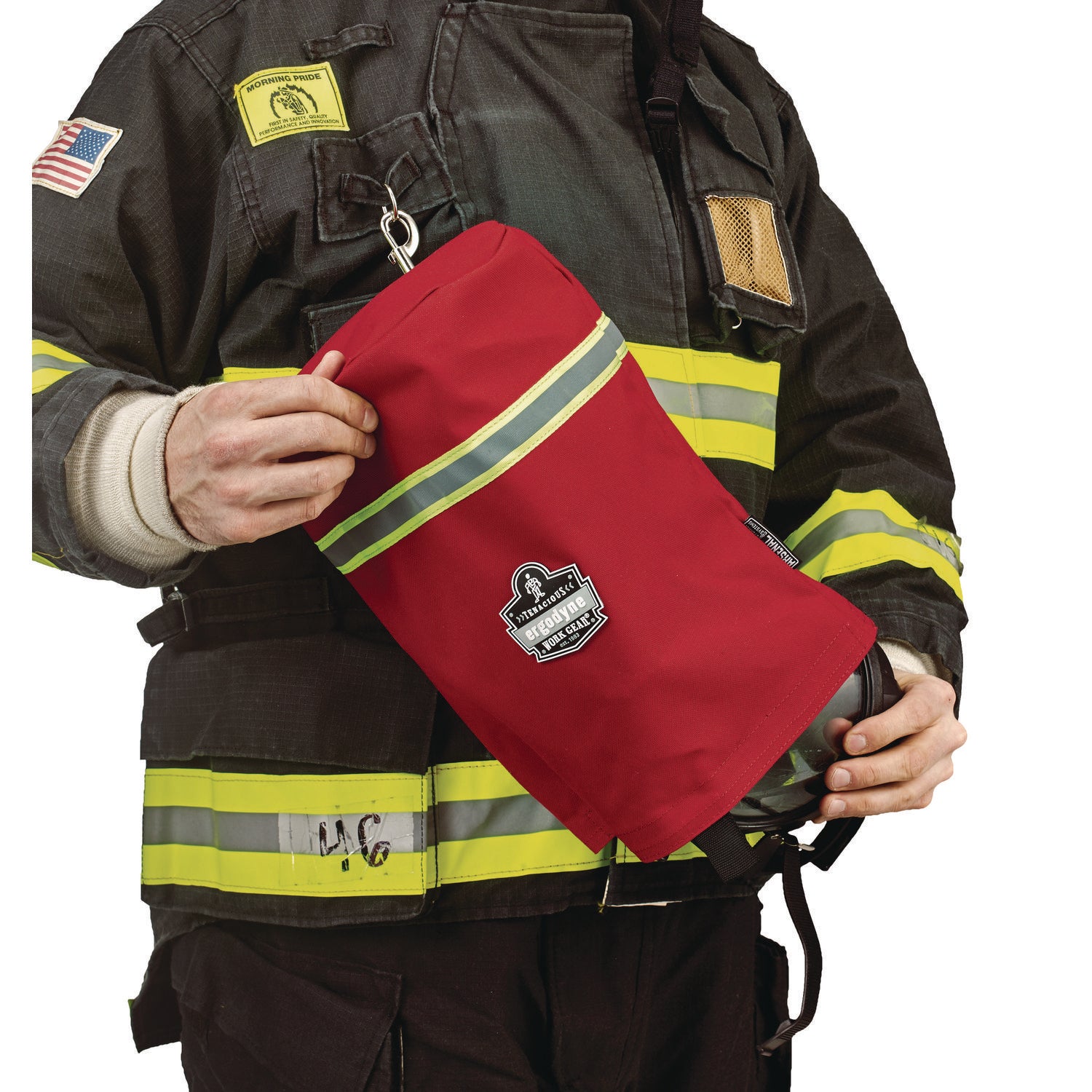 Arsenal 5082 SCBA Mask Bag with Hook-and-Loop Closure, Fleece Lining, 8.5 x 8.5 x 14, Red