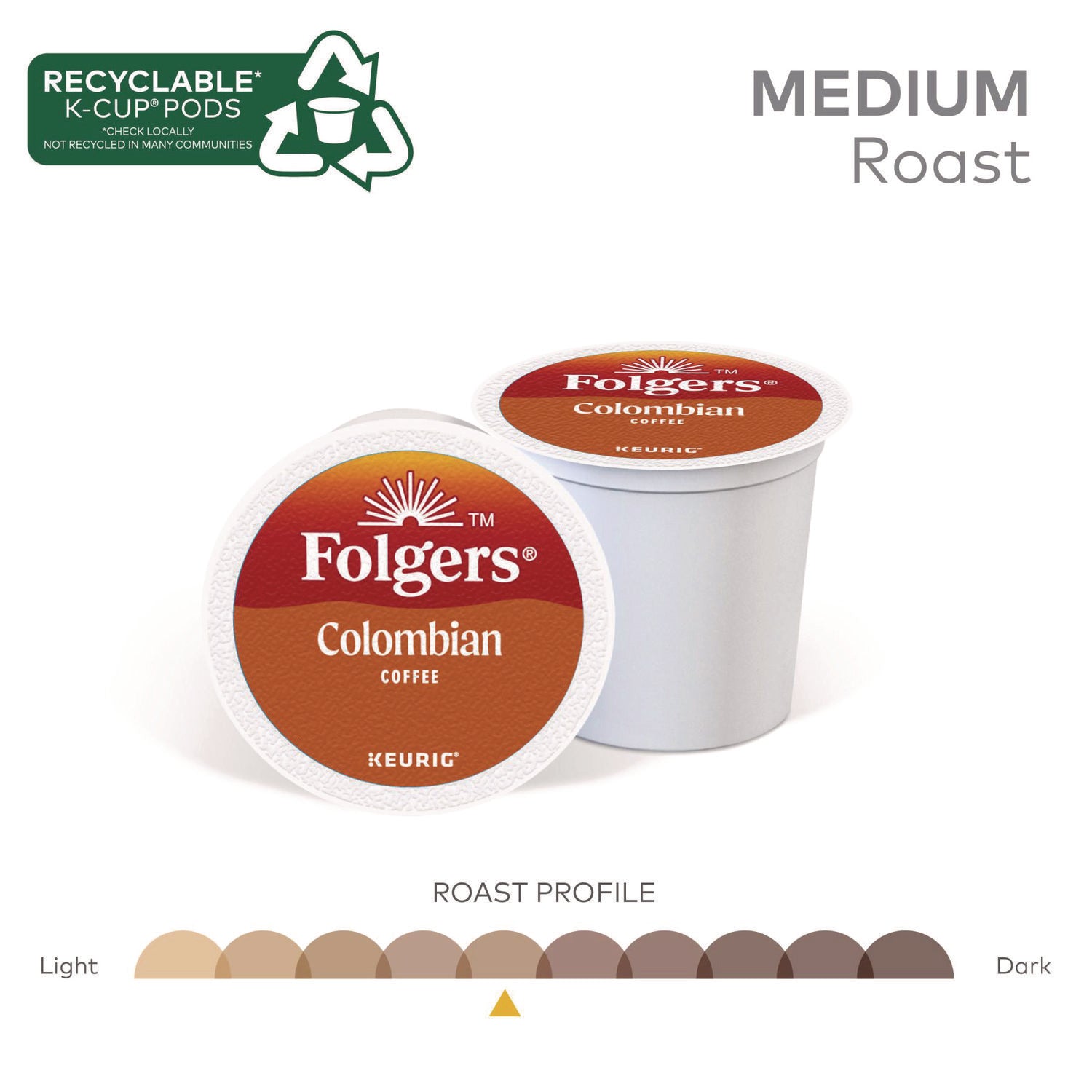 100% Colombian Coffee K-Cups, 24/box