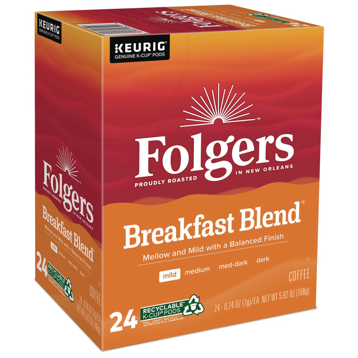 Breakfast Blend Coffee K-Cups, 24/Box
