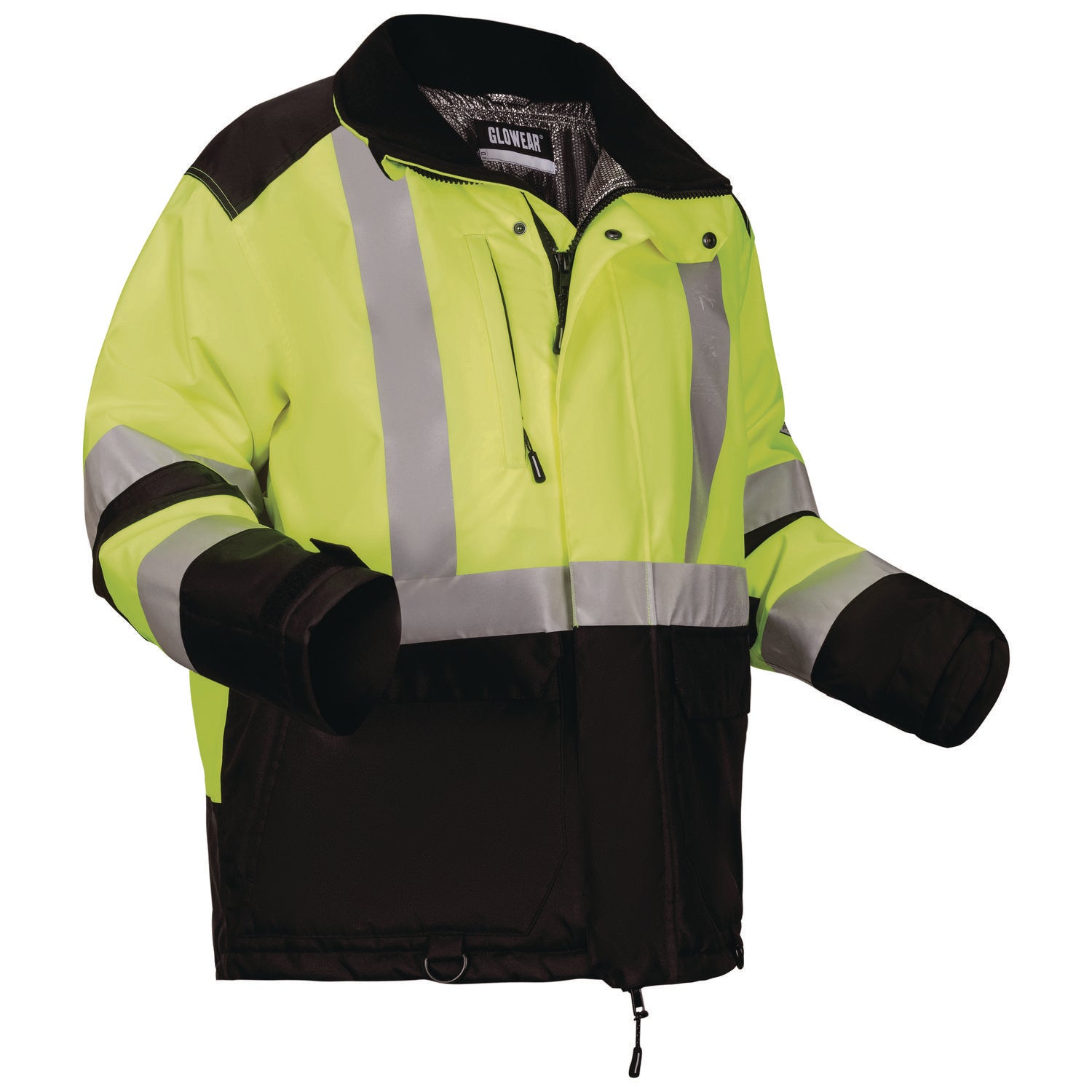 GloWear Class 3 Hi-Vis Winter Jacket with AmpliFIRE Heat Reflective Lining, Medium, Lime